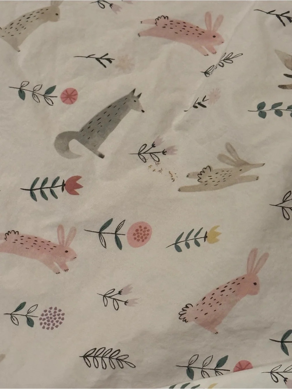 Pottery Barn kids crib fitted sheet Romona Woodland Club bedding  fox rabbit